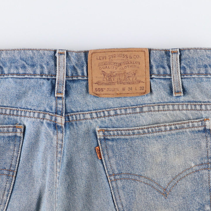 90'S Levi's 505 REGULAR FIT STRAIGHT LEG Orange Tab Tapered Denim Pants Men's W34 Vintage cotton blue type Vintage Second Hand