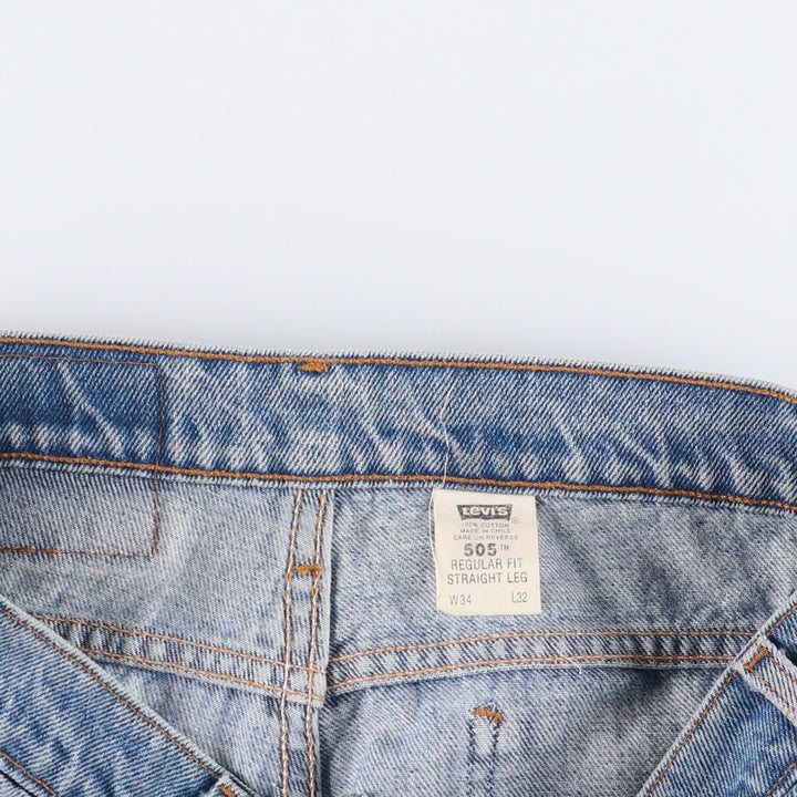 90'S Levi's 505 REGULAR FIT STRAIGHT LEG Orange Tab Tapered Denim Pants Men's W34 Vintage cotton blue type Vintage Second Hand