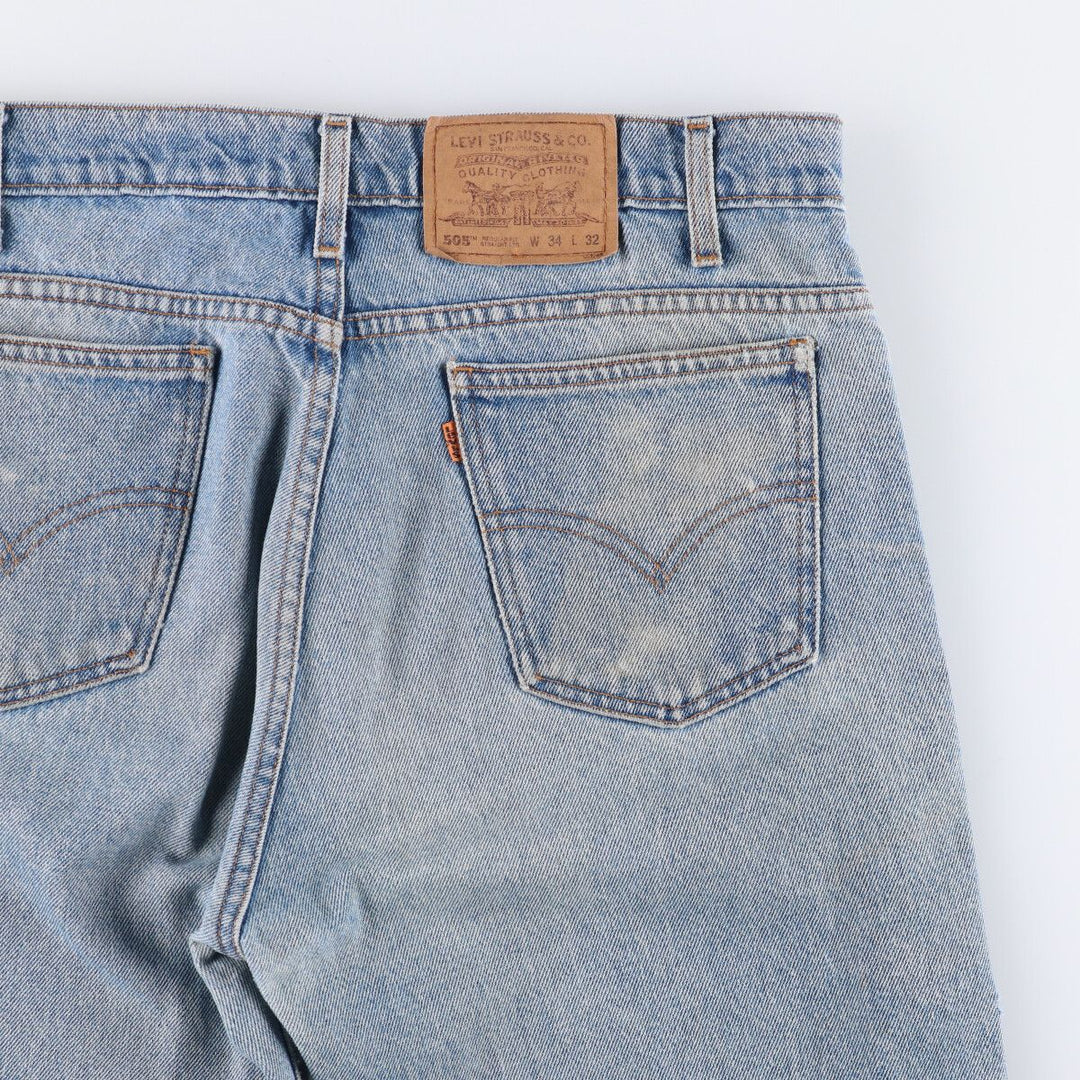 90'S Levi's 505 REGULAR FIT STRAIGHT LEG Orange Tab Tapered Denim Pants Men's W34 Vintage cotton blue type Vintage Second Hand