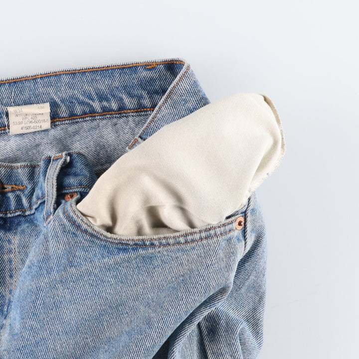 90'S Levi's 505 REGULAR FIT STRAIGHT LEG Orange Tab Tapered Denim Pants Men's W34 Vintage cotton blue type Vintage Second Hand