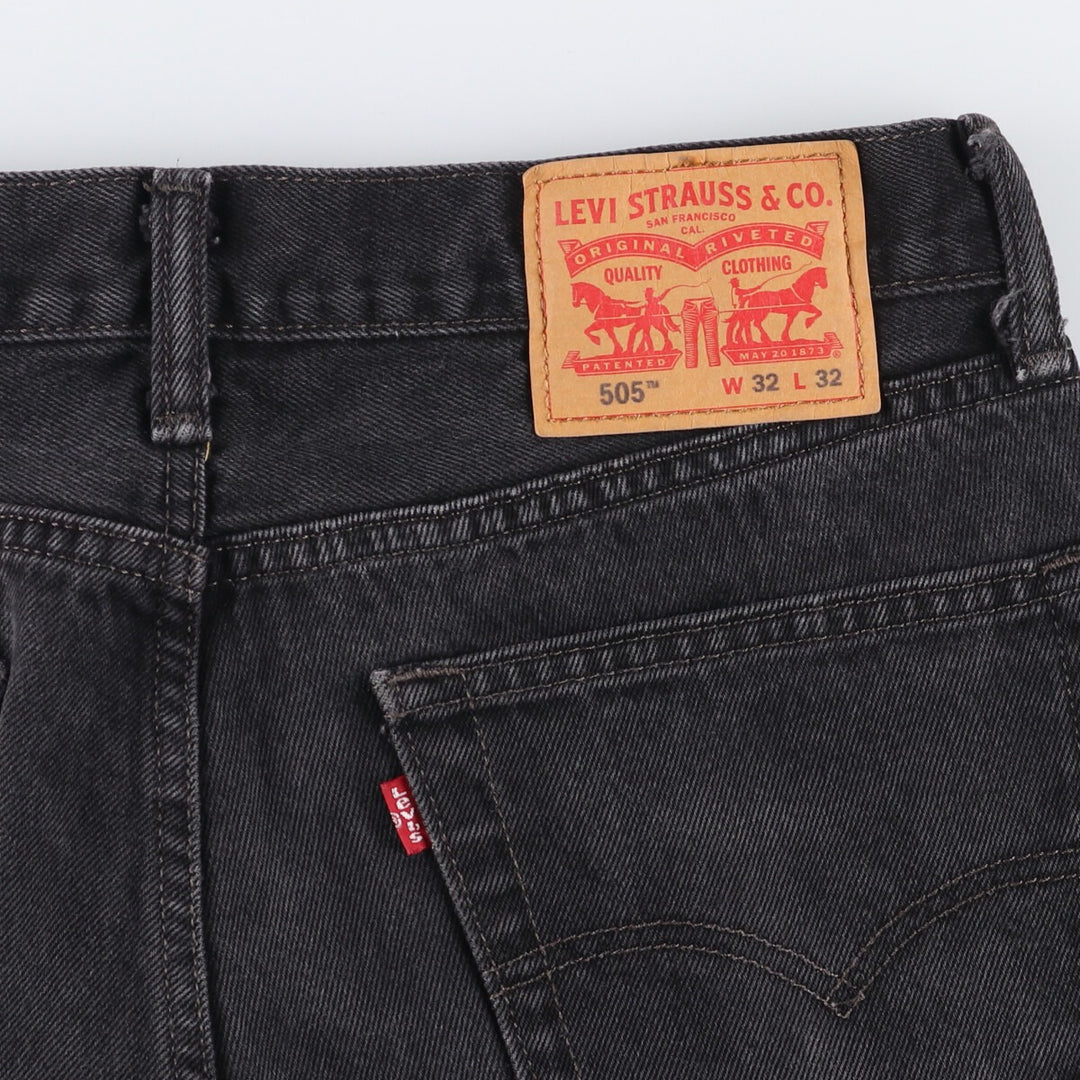 Levi's 505 Black Denim Tapered Denim Pants for Men, W32 equivalent cotton black type Vintage Second Hand
