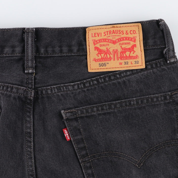 Levi's 505 Black Denim Tapered Denim Pants for Men, W32 equivalent cotton black type Vintage Second Hand