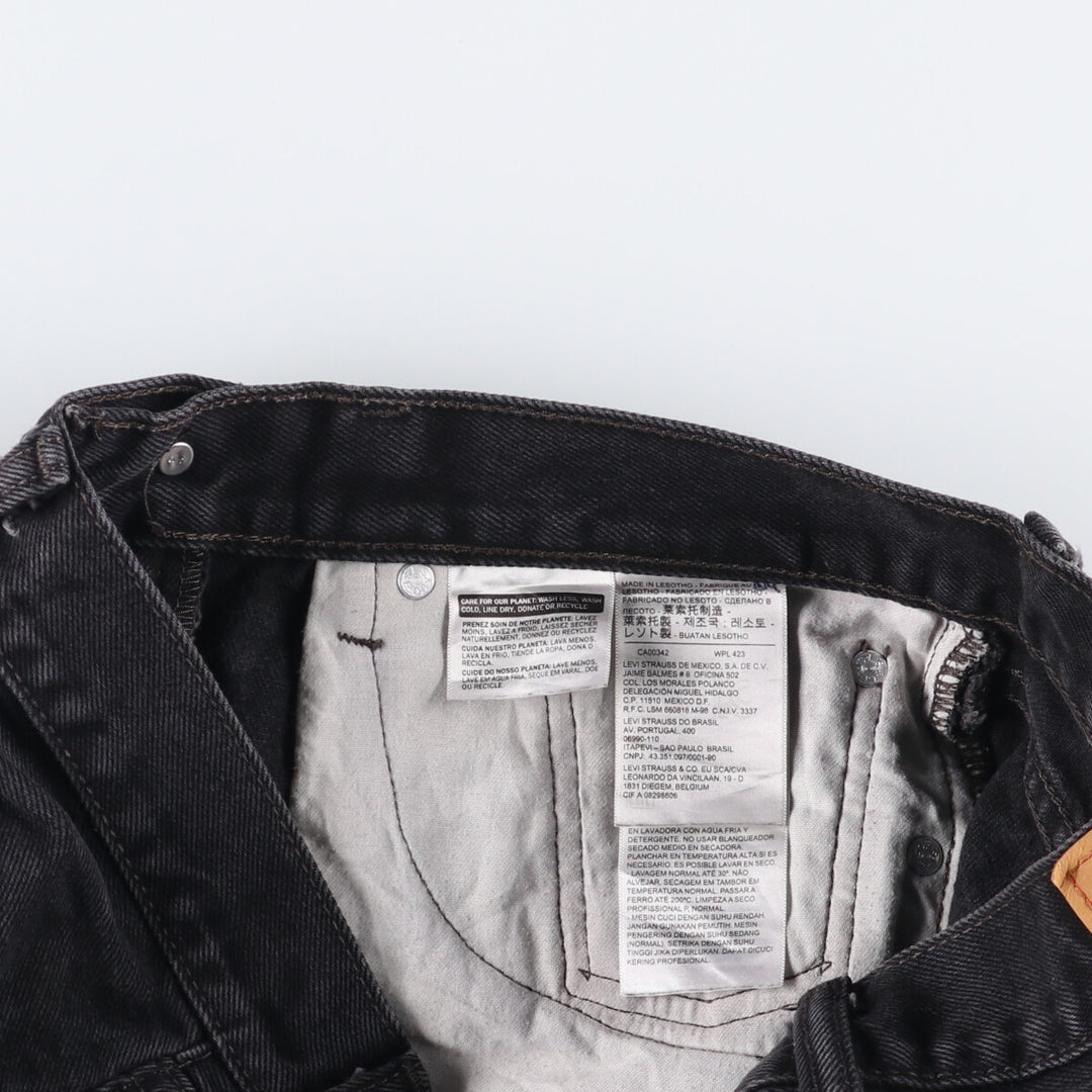 Levi's 505 Black Denim Tapered Denim Pants for Men, W32 equivalent cotton black type Vintage Second Hand