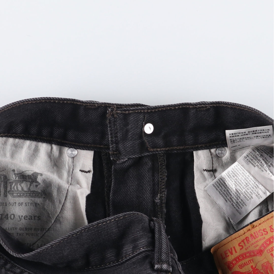 Levi's 505 Black Denim Tapered Denim Pants for Men, W32 equivalent cotton black type Vintage Second Hand