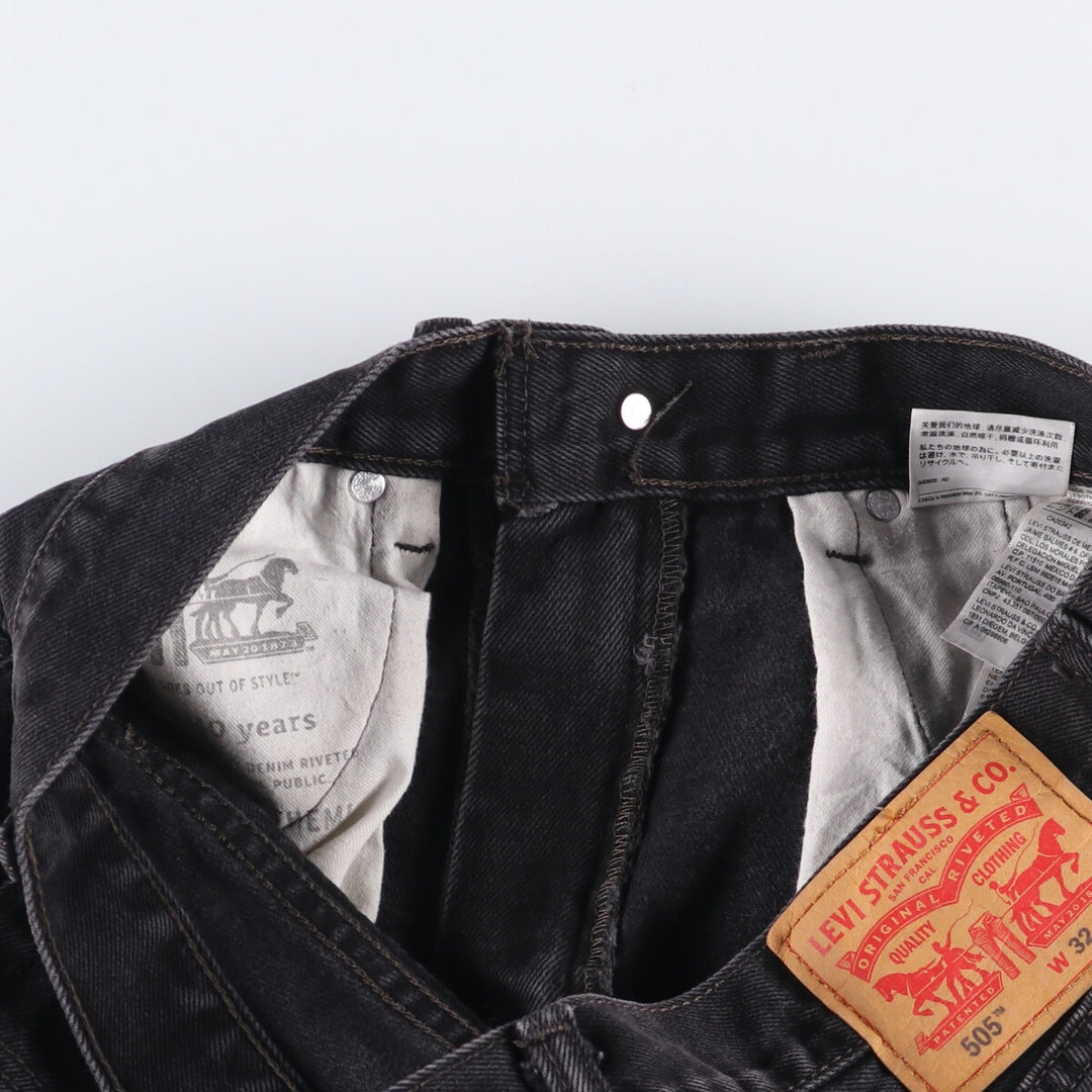 Levi's 505 Black Denim Tapered Denim Pants for Men, W32 equivalent cotton black type Vintage Second Hand