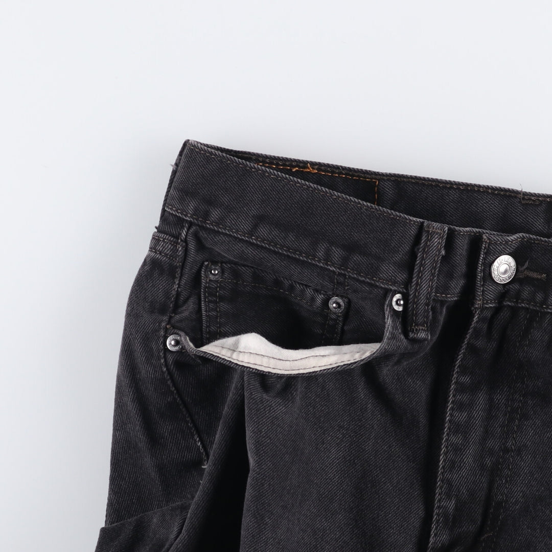 Levi's 505 Black Denim Tapered Denim Pants for Men, W32 equivalent cotton black type Vintage Second Hand
