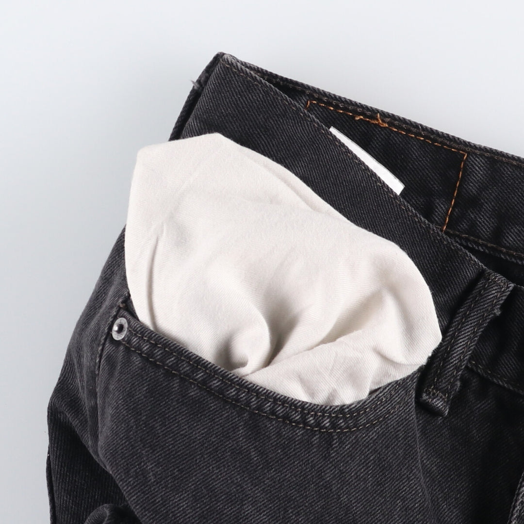 Levi's 505 Black Denim Tapered Denim Pants for Men, W32 equivalent cotton black type Vintage Second Hand