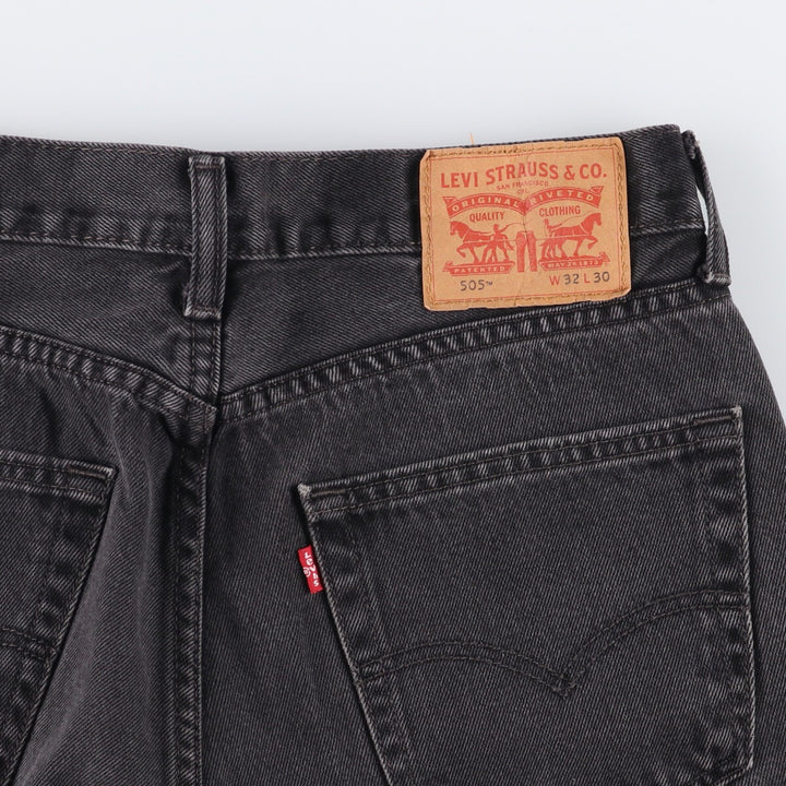 Levi's 505 Black Denim Tapered Denim Pants for Men, W32 equivalent cotton black type Vintage Second Hand