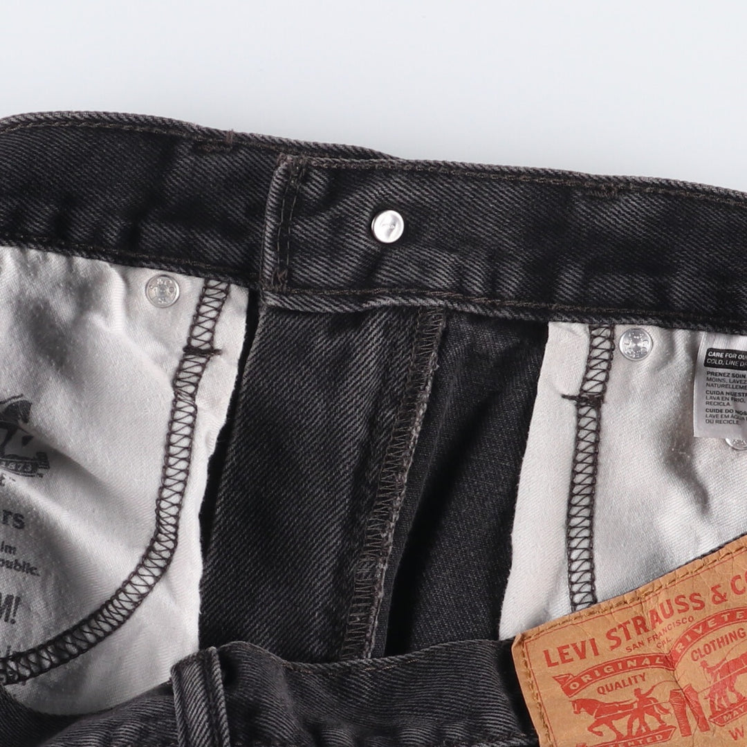 Levi's 505 Black Denim Tapered Denim Pants for Men, W32 equivalent cotton black type Vintage Second Hand