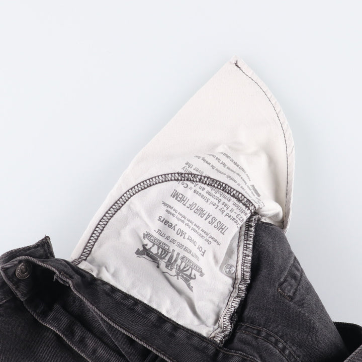 Levi's 505 Black Denim Tapered Denim Pants for Men, W32 equivalent cotton black type Vintage Second Hand