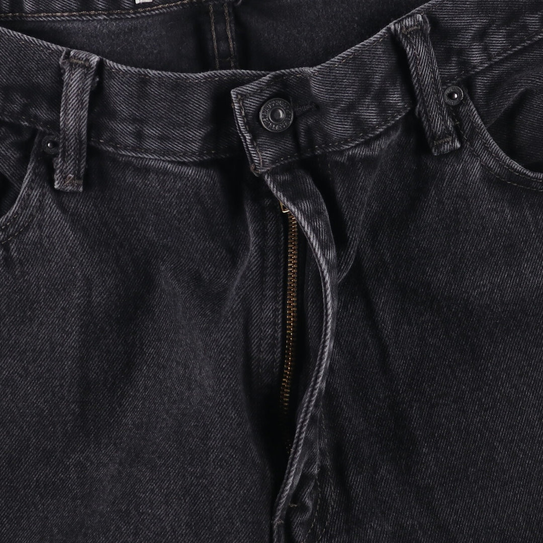 Levi's 505 REGULAR FIT black denim tapered denim pants for men, size w36 cotton black type Vintage Second Hand