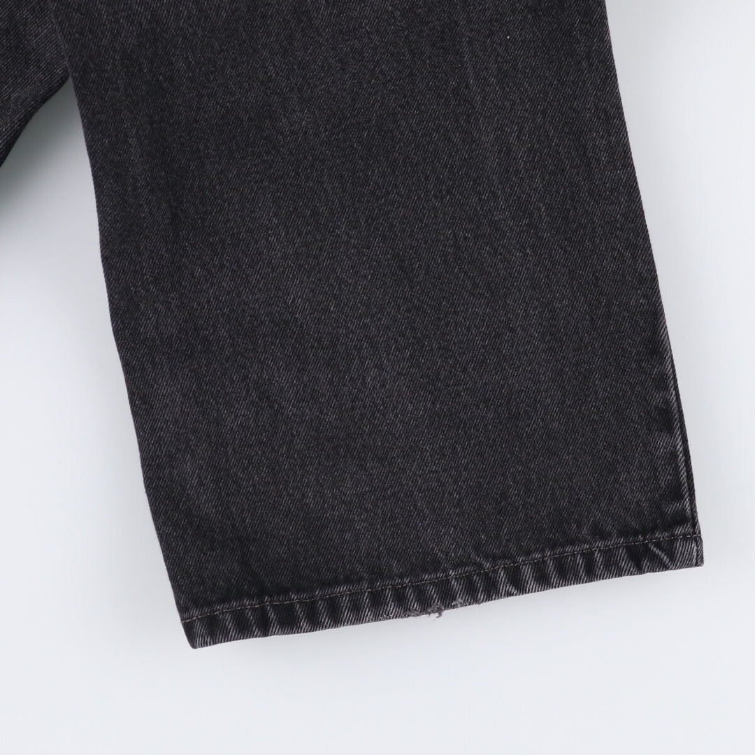Levi's 505 REGULAR FIT black denim tapered denim pants for men, size w36 cotton black type Vintage Second Hand