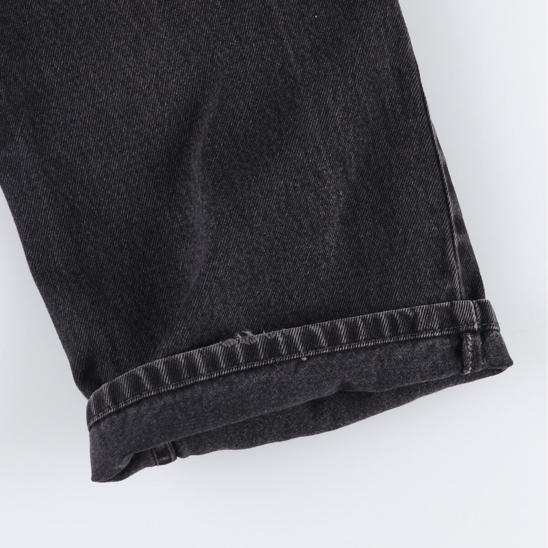 Levi's 505 REGULAR FIT black denim tapered denim pants for men, size w36 cotton black type Vintage Second Hand