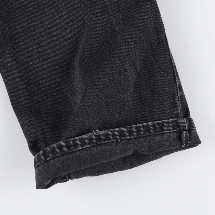 Levi's 505 REGULAR FIT black denim tapered denim pants for men, size w36 cotton black type Vintage Second Hand