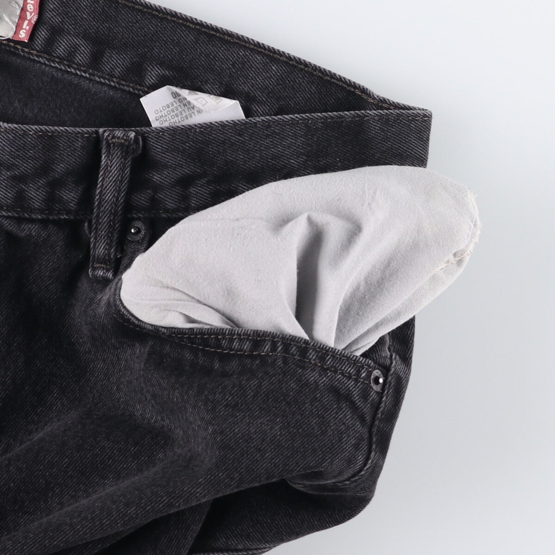 Levi's 505 REGULAR FIT black denim tapered denim pants for men, size w36 cotton black type Vintage Second Hand
