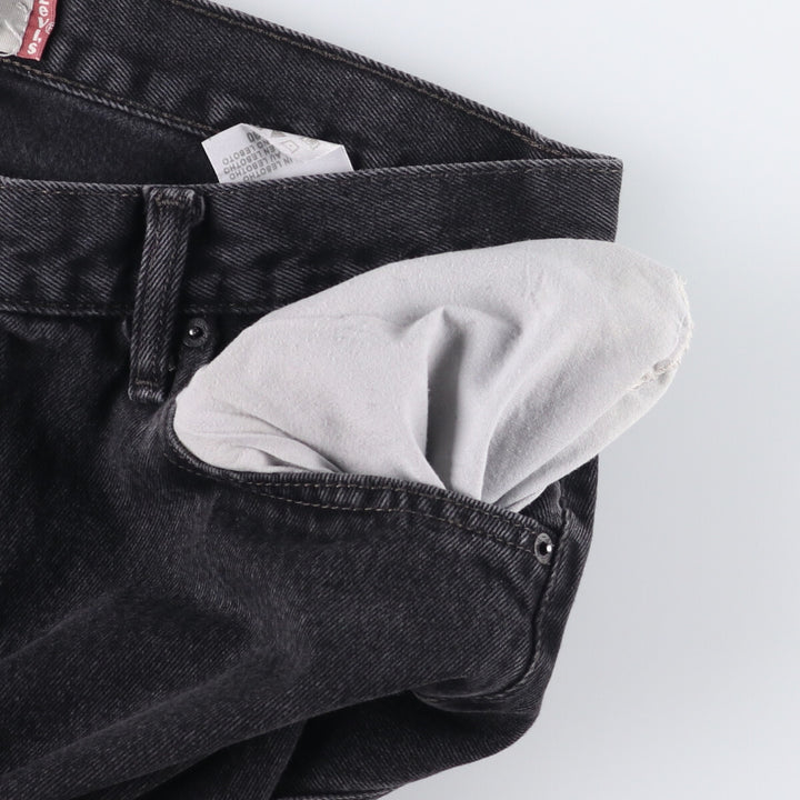 Levi's 505 REGULAR FIT black denim tapered denim pants for men, size w36 cotton black type Vintage Second Hand