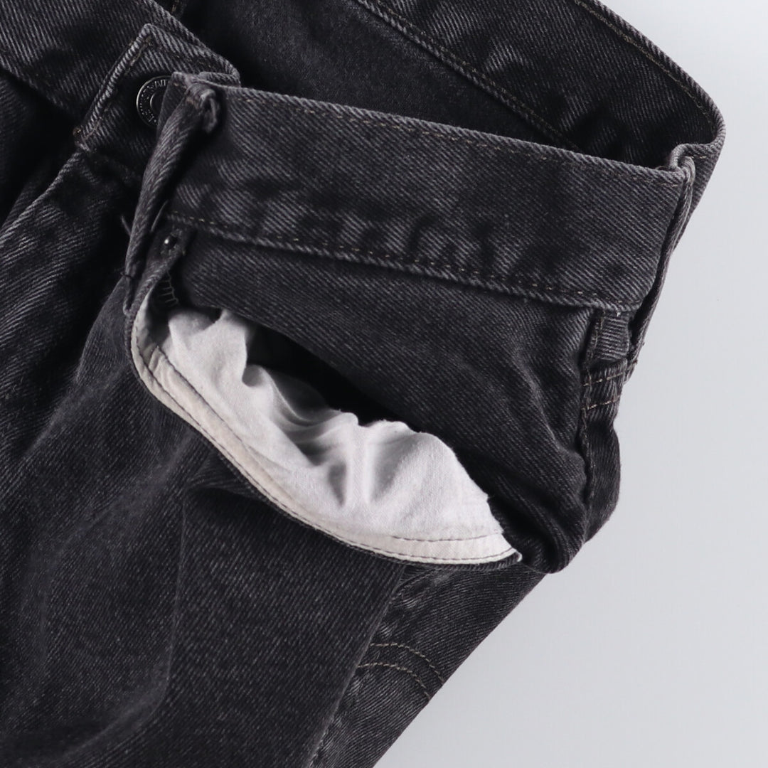 Levi's 505 REGULAR FIT black denim tapered denim pants for men, size w36 cotton black type Vintage Second Hand