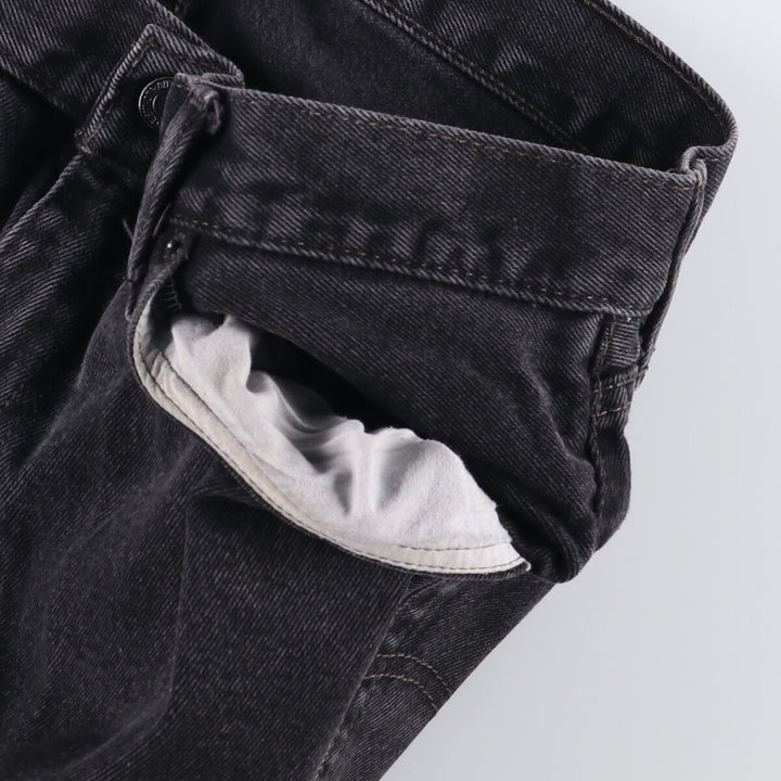 Levi's 505 REGULAR FIT black denim tapered denim pants for men, size w36 cotton black type Vintage Second Hand