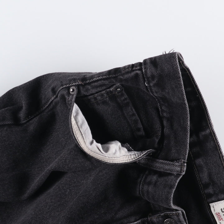 Levi's 505 REGULAR FIT black denim tapered denim pants for men, size w36 cotton black type Vintage Second Hand
