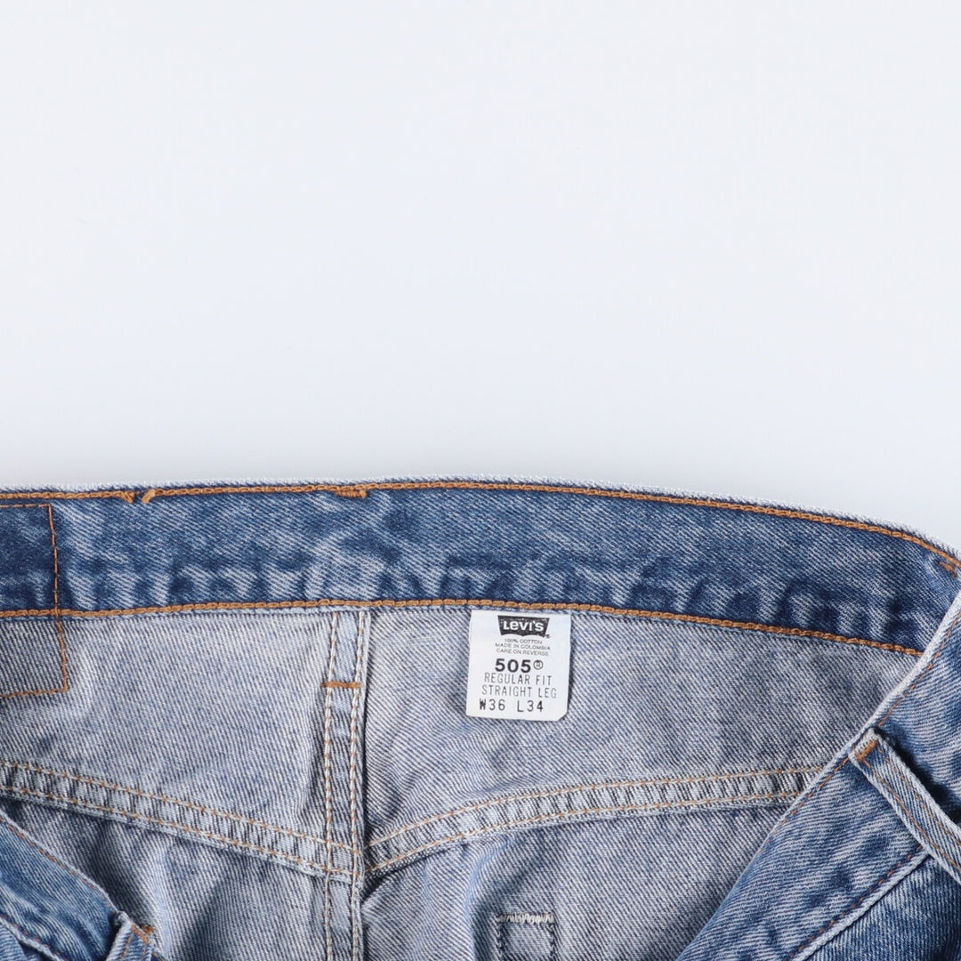 90'S Levi's 505 Regular Fit Straight Leg Tapered Denim Pants, Men's Size 36 cotton blue type Vintage Second Hand