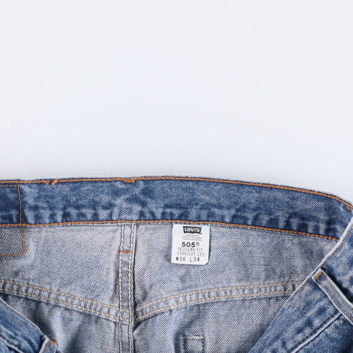 90'S Levi's 505 Regular Fit Straight Leg Tapered Denim Pants, Men's Size 36 cotton blue type Vintage Second Hand