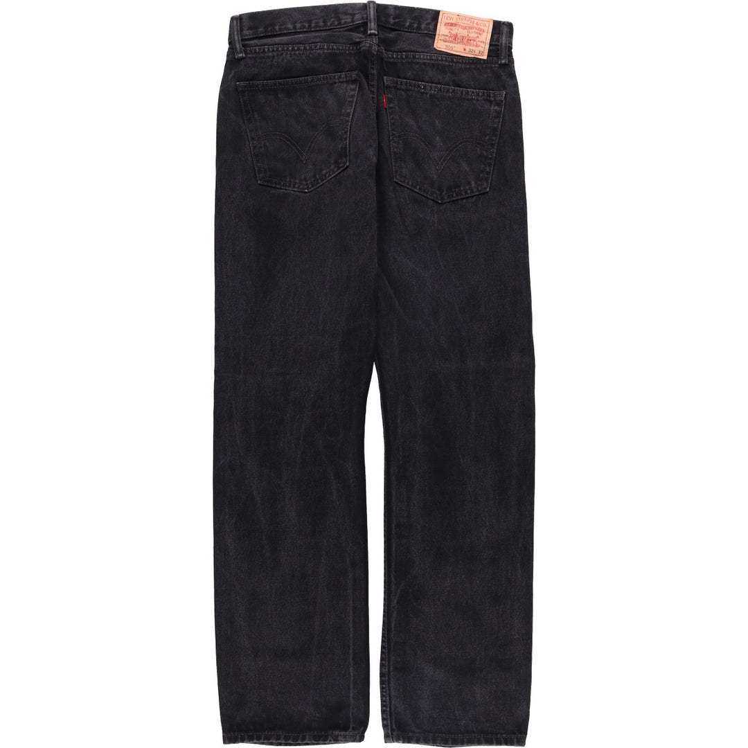 Levi's 505 STRAIGHT FIT Black Denim Tapered Denim Pants Men's W34 cotton black type Vintage Second Hand