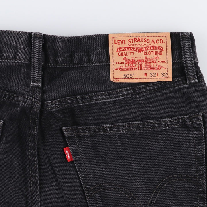 Levi's 505 STRAIGHT FIT Black Denim Tapered Denim Pants Men's W34 cotton black type Vintage Second Hand