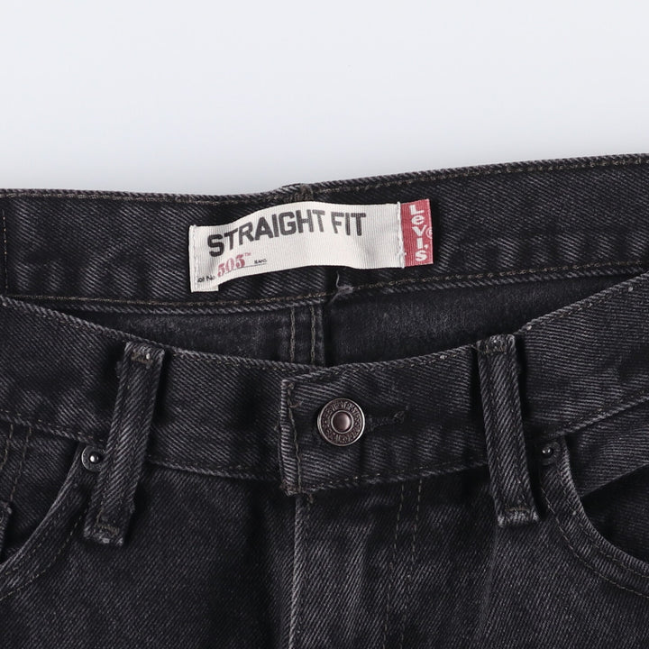 Levi's 505 STRAIGHT FIT Black Denim Tapered Denim Pants Men's W34 cotton black type Vintage Second Hand