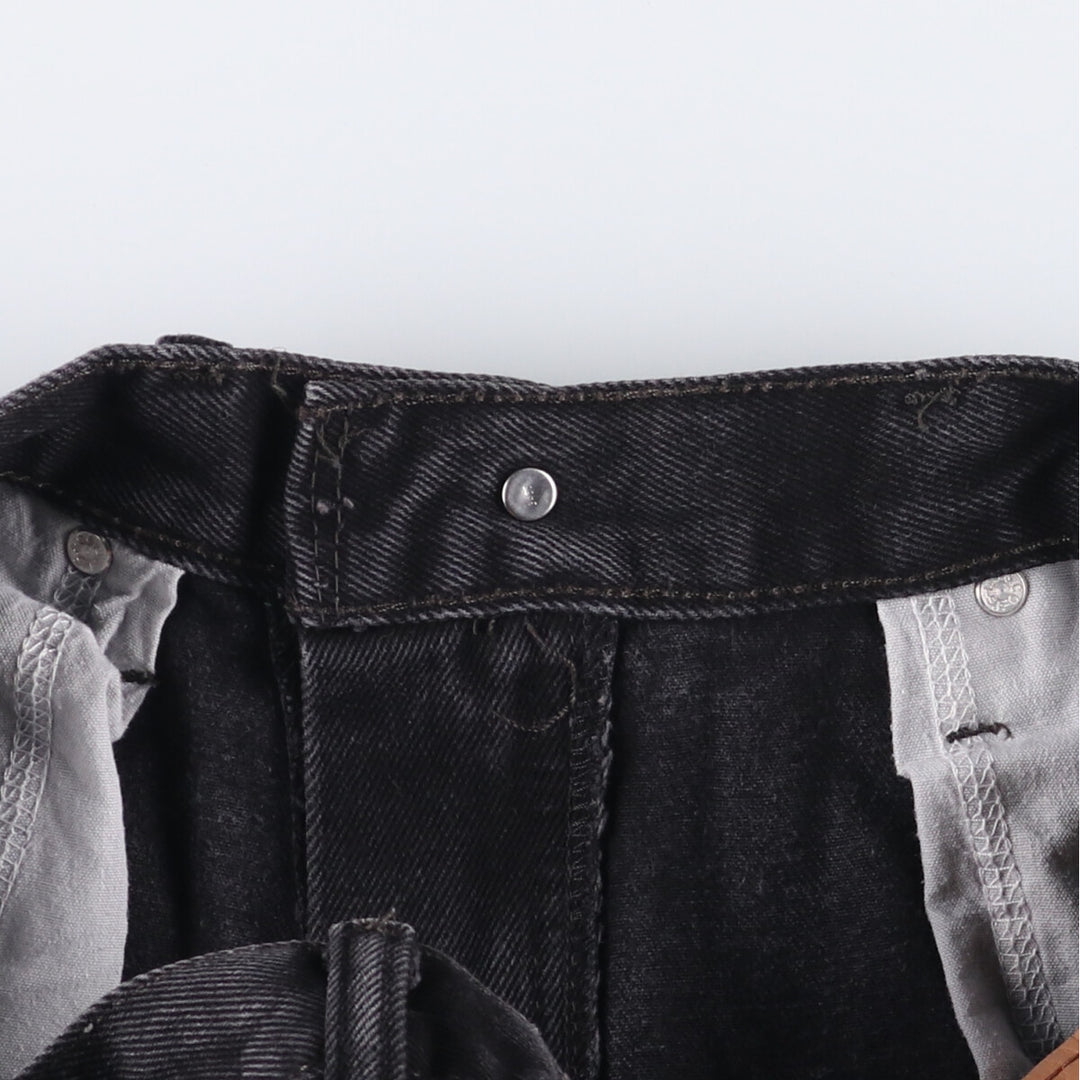 Levi's 505 STRAIGHT FIT Black Denim Tapered Denim Pants Men's W34 cotton black type Vintage Second Hand