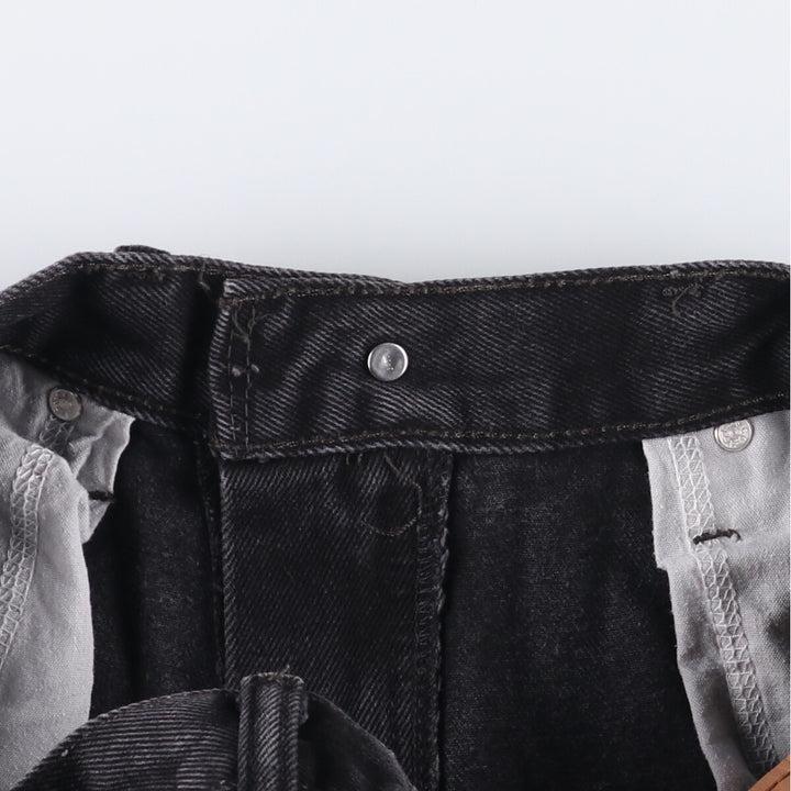 Levi's 505 STRAIGHT FIT Black Denim Tapered Denim Pants Men's W34 cotton black type Vintage Second Hand