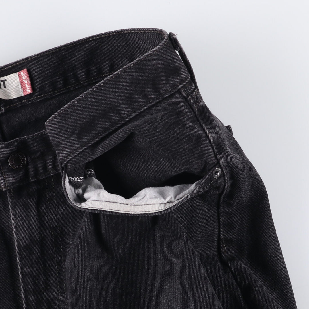 Levi's 505 STRAIGHT FIT Black Denim Tapered Denim Pants Men's W34 cotton black type Vintage Second Hand