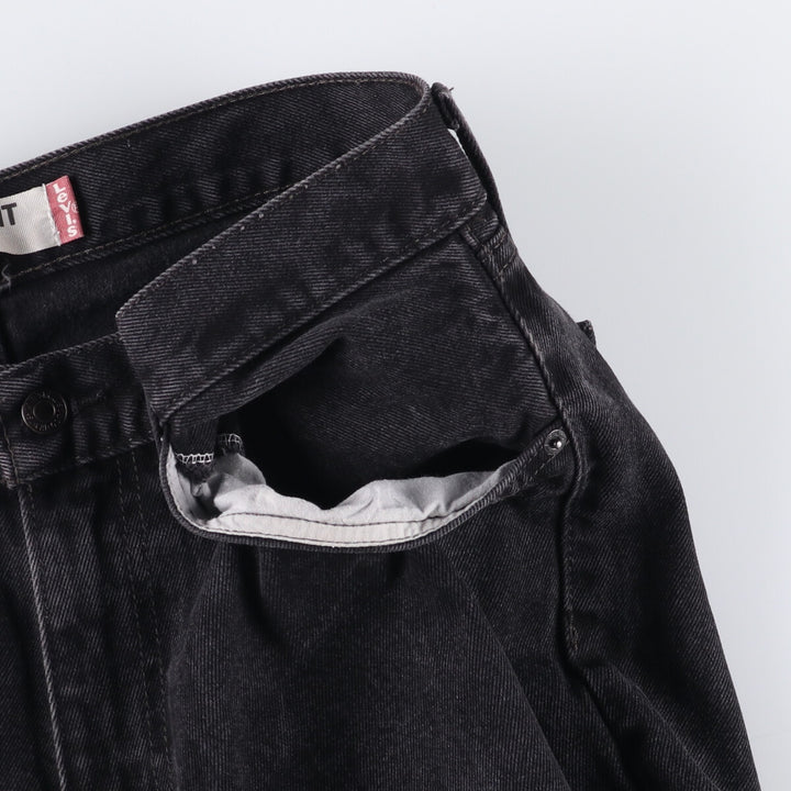 Levi's 505 STRAIGHT FIT Black Denim Tapered Denim Pants Men's W34 cotton black type Vintage Second Hand