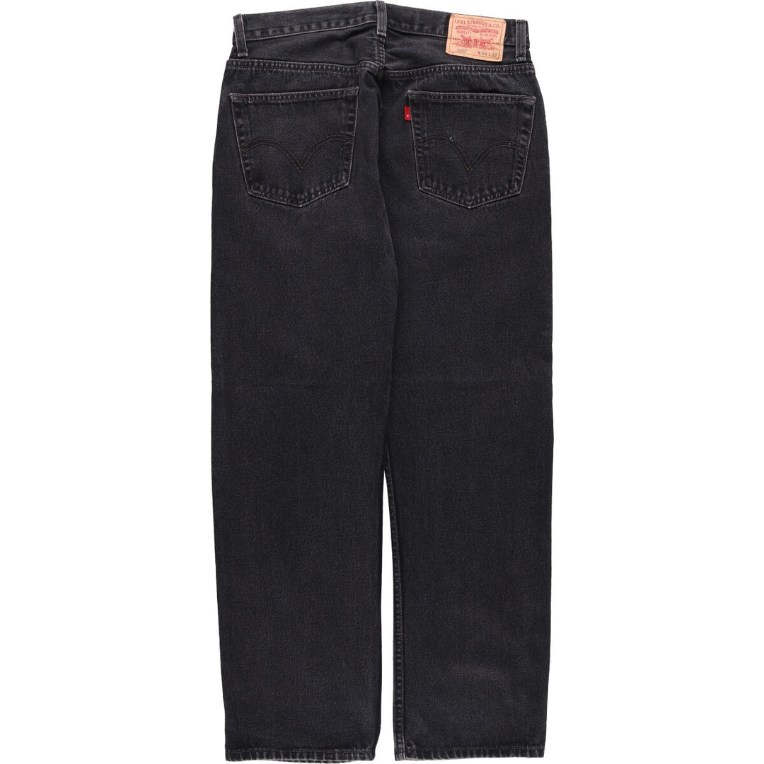 2000'S Levi's 505 Regular Fit Black Denim Tapered Denim Pants, Men's Size 34 cotton black type Vintage Second Hand
