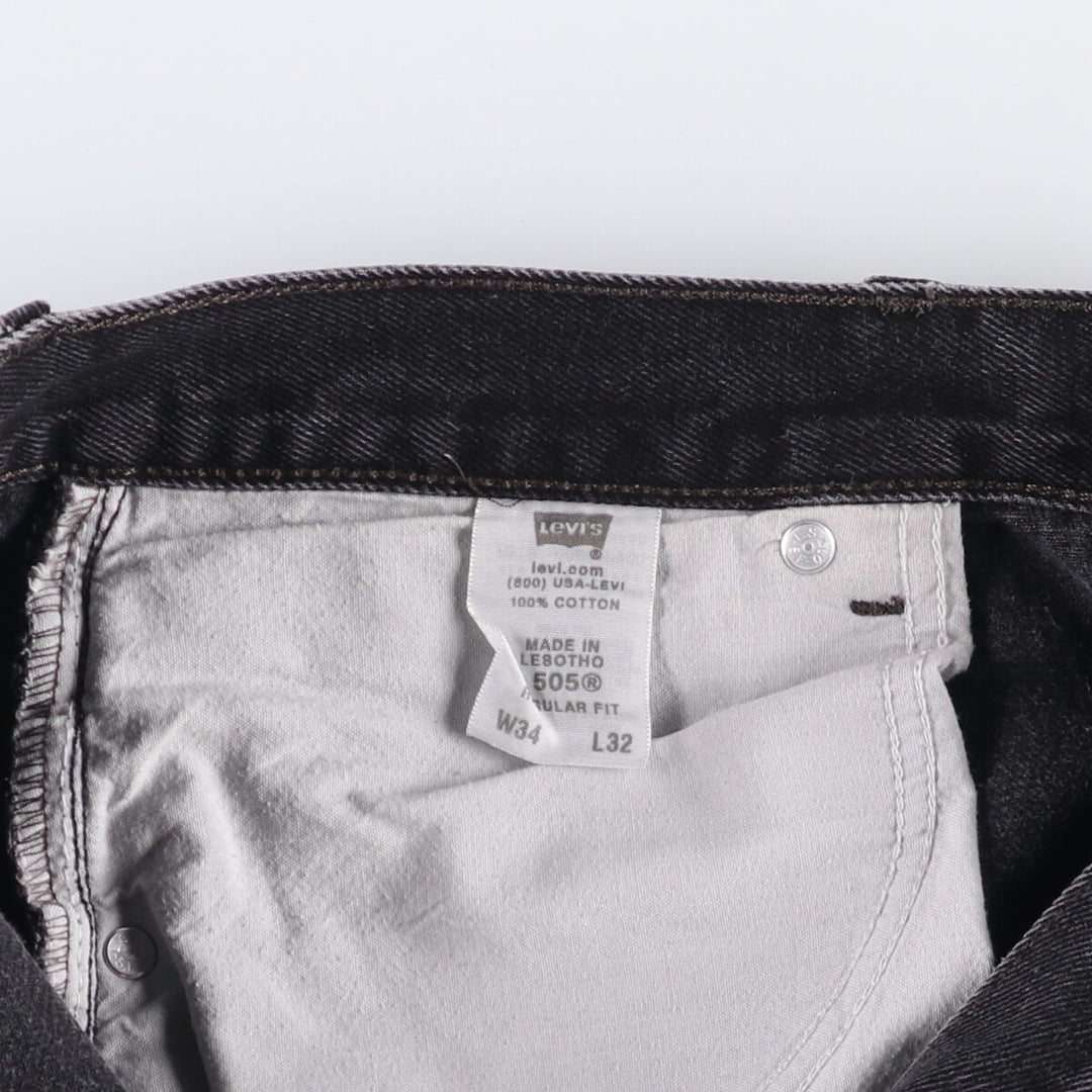 2000'S Levi's 505 Regular Fit Black Denim Tapered Denim Pants, Men's Size 34 cotton black type Vintage Second Hand