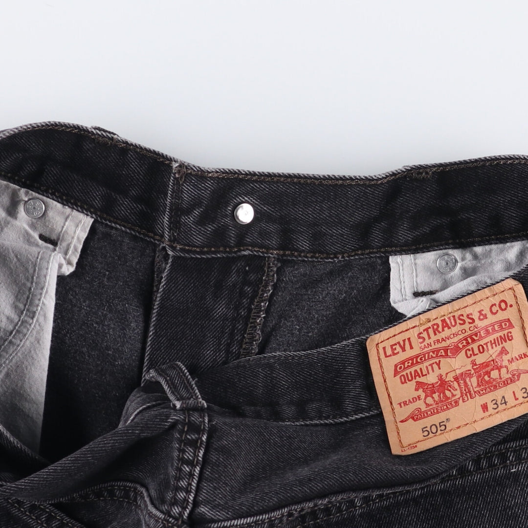 2000'S Levi's 505 Regular Fit Black Denim Tapered Denim Pants, Men's Size 34 cotton black type Vintage Second Hand