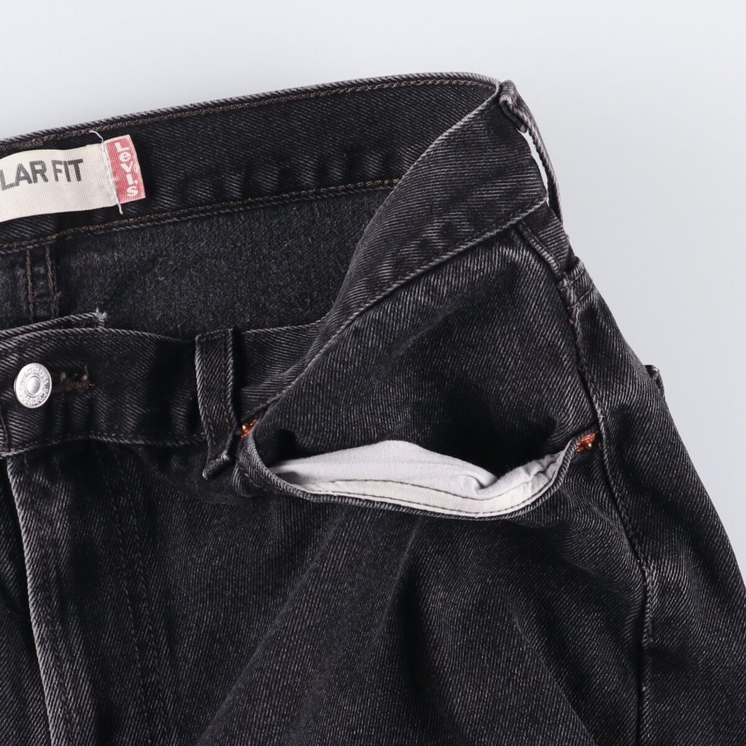 2000'S Levi's 505 Regular Fit Black Denim Tapered Denim Pants, Men's Size 34 cotton black type Vintage Second Hand