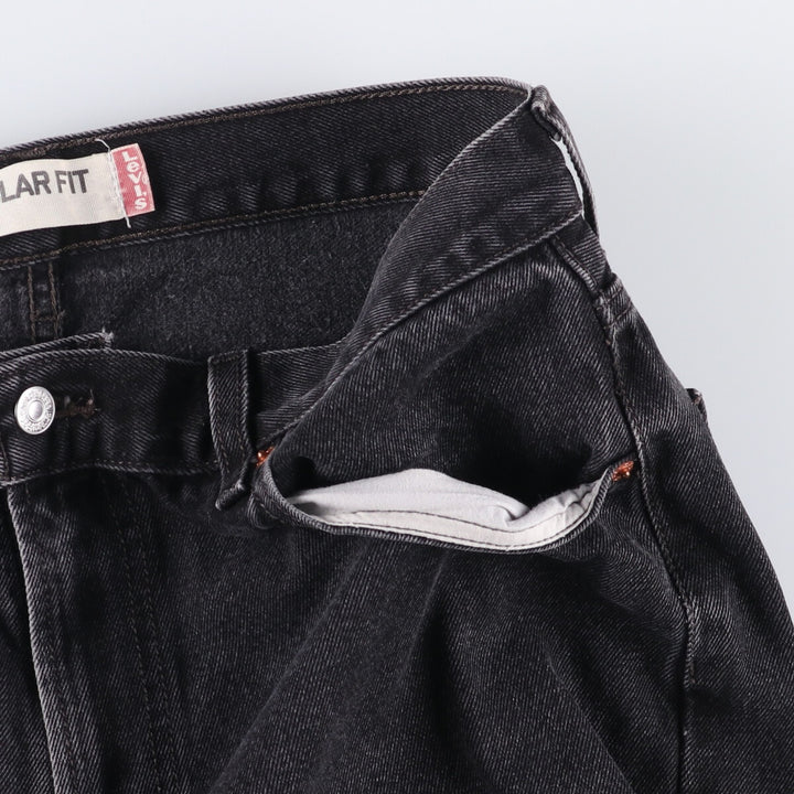2000'S Levi's 505 Regular Fit Black Denim Tapered Denim Pants, Men's Size 34 cotton black type Vintage Second Hand