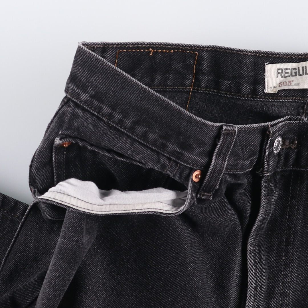 2000'S Levi's 505 Regular Fit Black Denim Tapered Denim Pants, Men's Size 34 cotton black type Vintage Second Hand