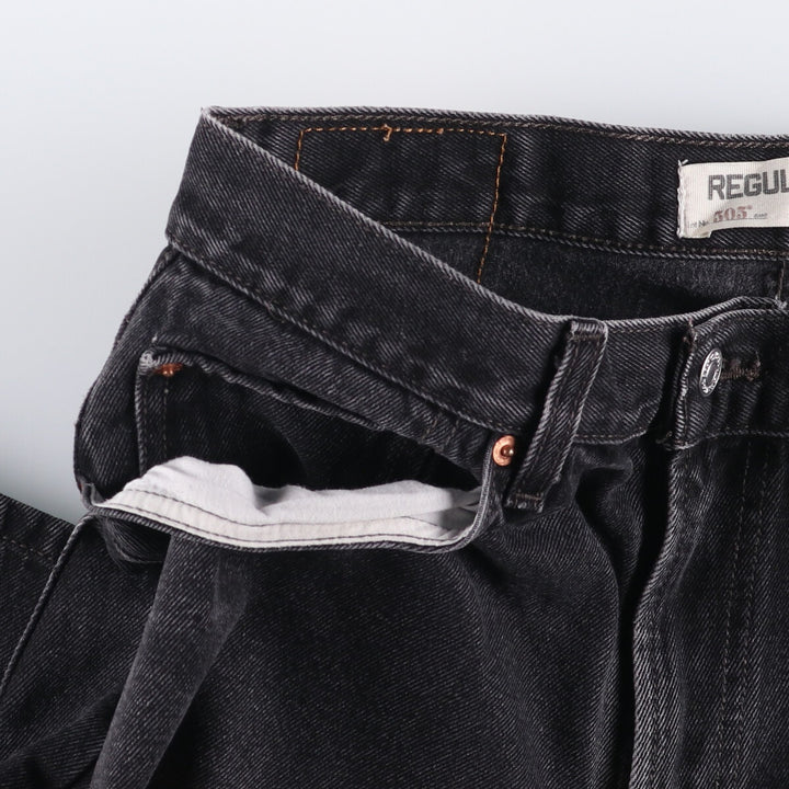2000'S Levi's 505 Regular Fit Black Denim Tapered Denim Pants, Men's Size 34 cotton black type Vintage Second Hand