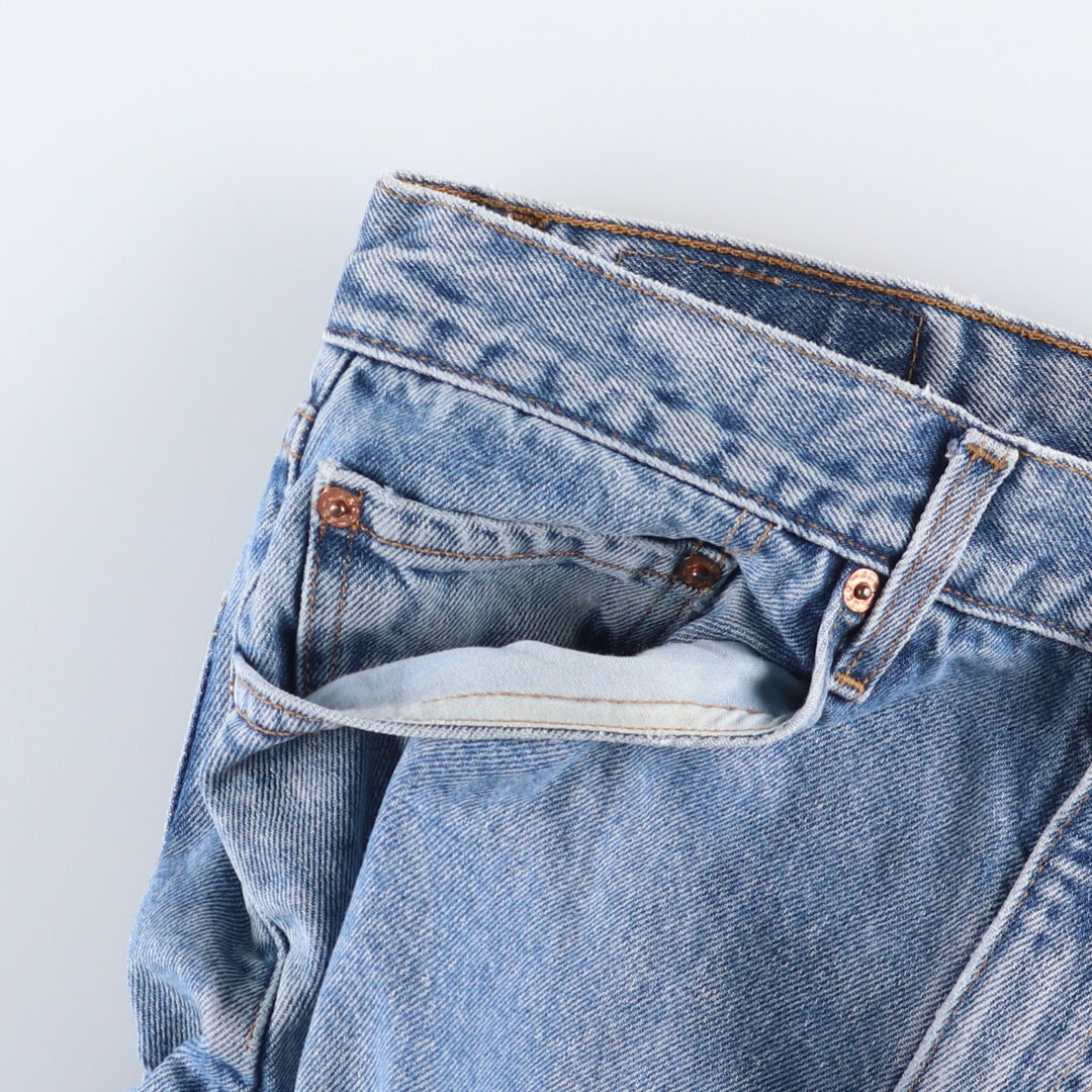 90'S Levi's 505 REGULAR FIT STRAIGHT LEG tapered denim pants for men, size W34, vintage cotton blue type Vintage Second Hand