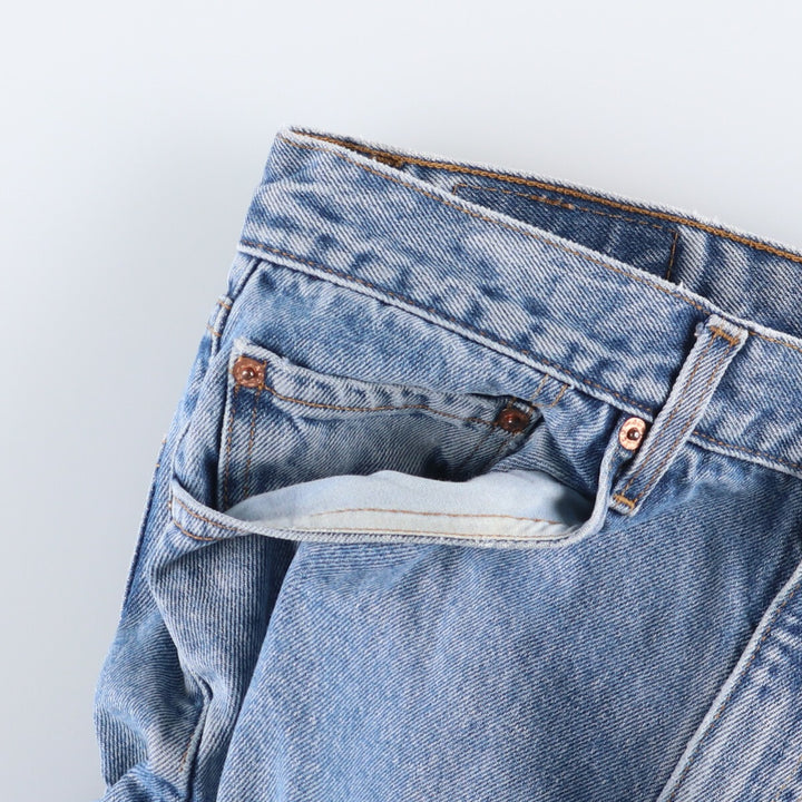 90'S Levi's 505 REGULAR FIT STRAIGHT LEG tapered denim pants for men, size W34, vintage cotton blue type Vintage Second Hand