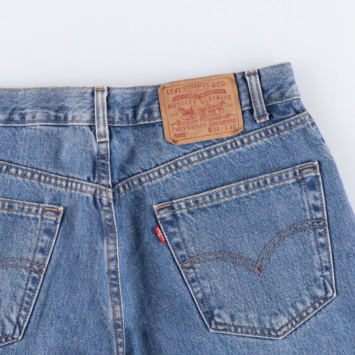 00'S Levi's 505 REGULAR FIT tapered denim pants for men, size w34 cotton blue type Vintage Second Hand