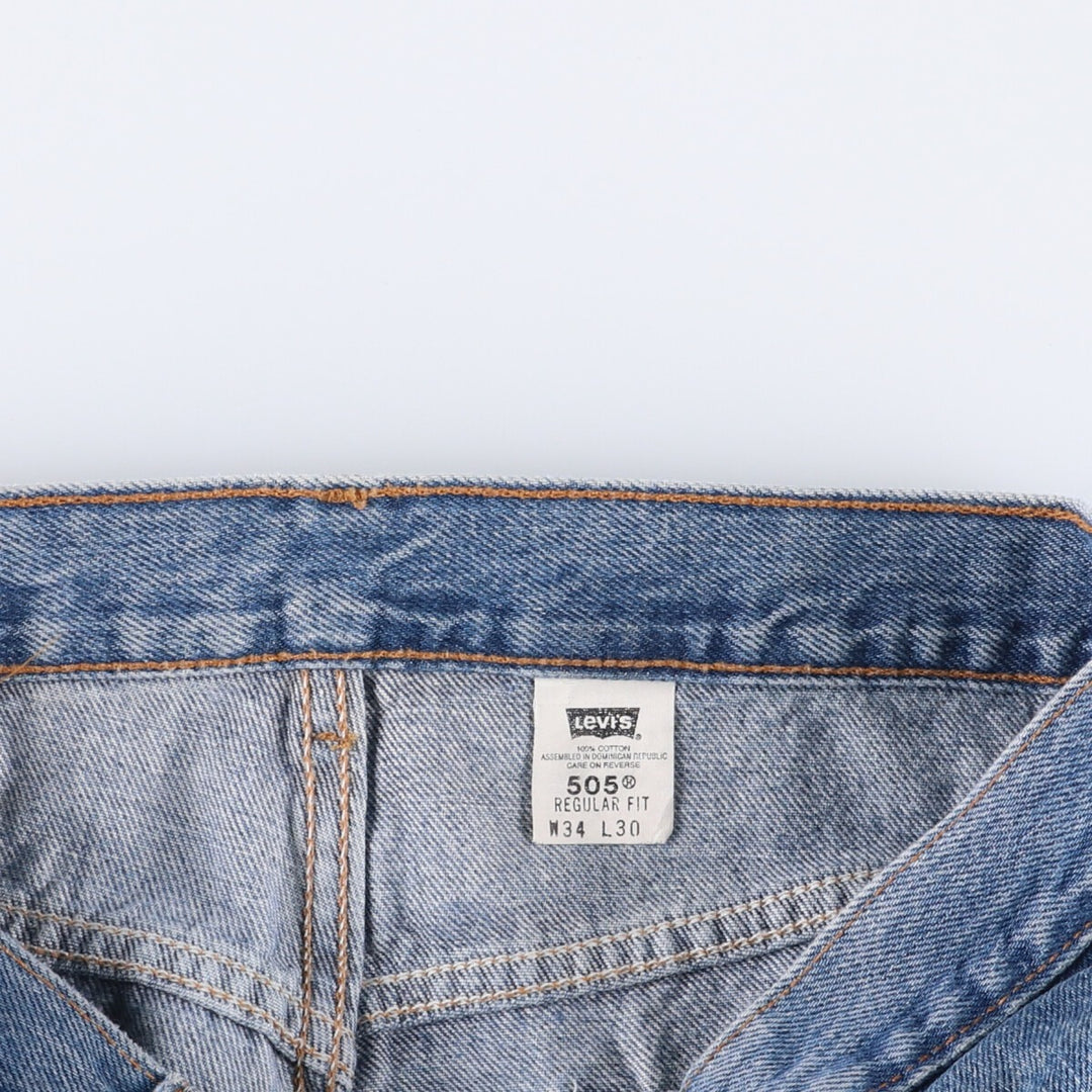 00'S Levi's 505 REGULAR FIT tapered denim pants for men, size w34 cotton blue type Vintage Second Hand