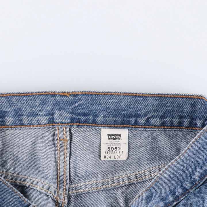 00'S Levi's 505 REGULAR FIT tapered denim pants for men, size w34 cotton blue type Vintage Second Hand