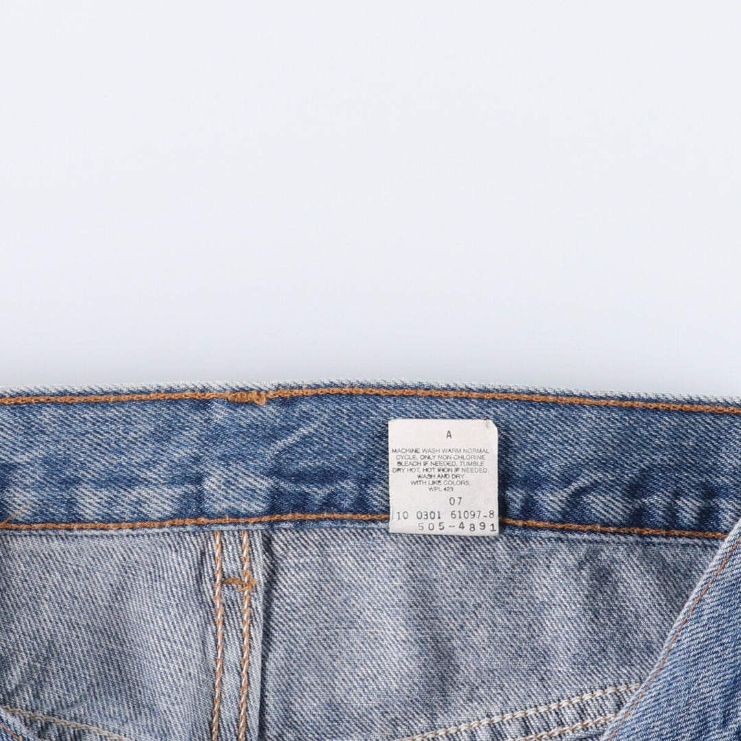 00'S Levi's 505 REGULAR FIT tapered denim pants for men, size w34 cotton blue type Vintage Second Hand