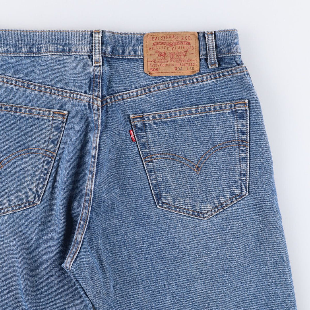 00'S Levi's 505 REGULAR FIT tapered denim pants for men, size w34 cotton blue type Vintage Second Hand