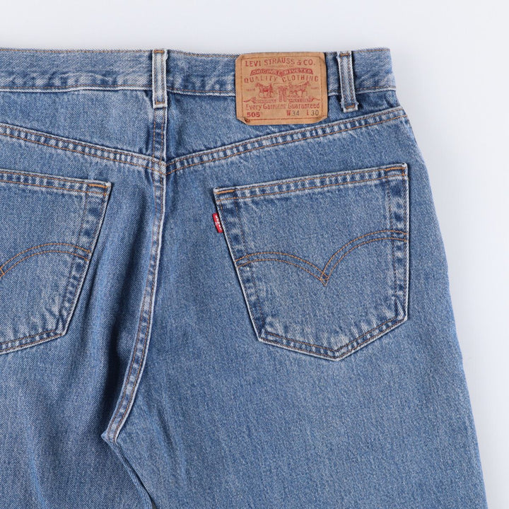 00'S Levi's 505 REGULAR FIT tapered denim pants for men, size w34 cotton blue type Vintage Second Hand