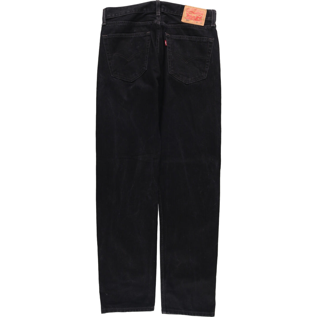 Levi's 505 Black Denim Tapered Denim Pants for Men, W33 equivalent cotton black type Vintage Second Hand