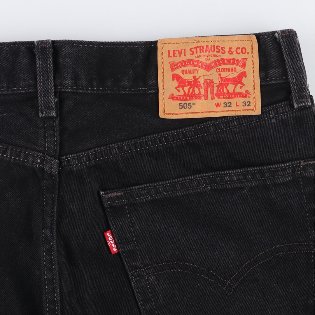 Levi's 505 Black Denim Tapered Denim Pants for Men, W33 equivalent cotton black type Vintage Second Hand