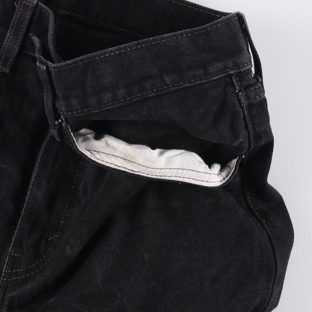 Levi's 505 Black Denim Tapered Denim Pants for Men, W33 equivalent cotton black type Vintage Second Hand